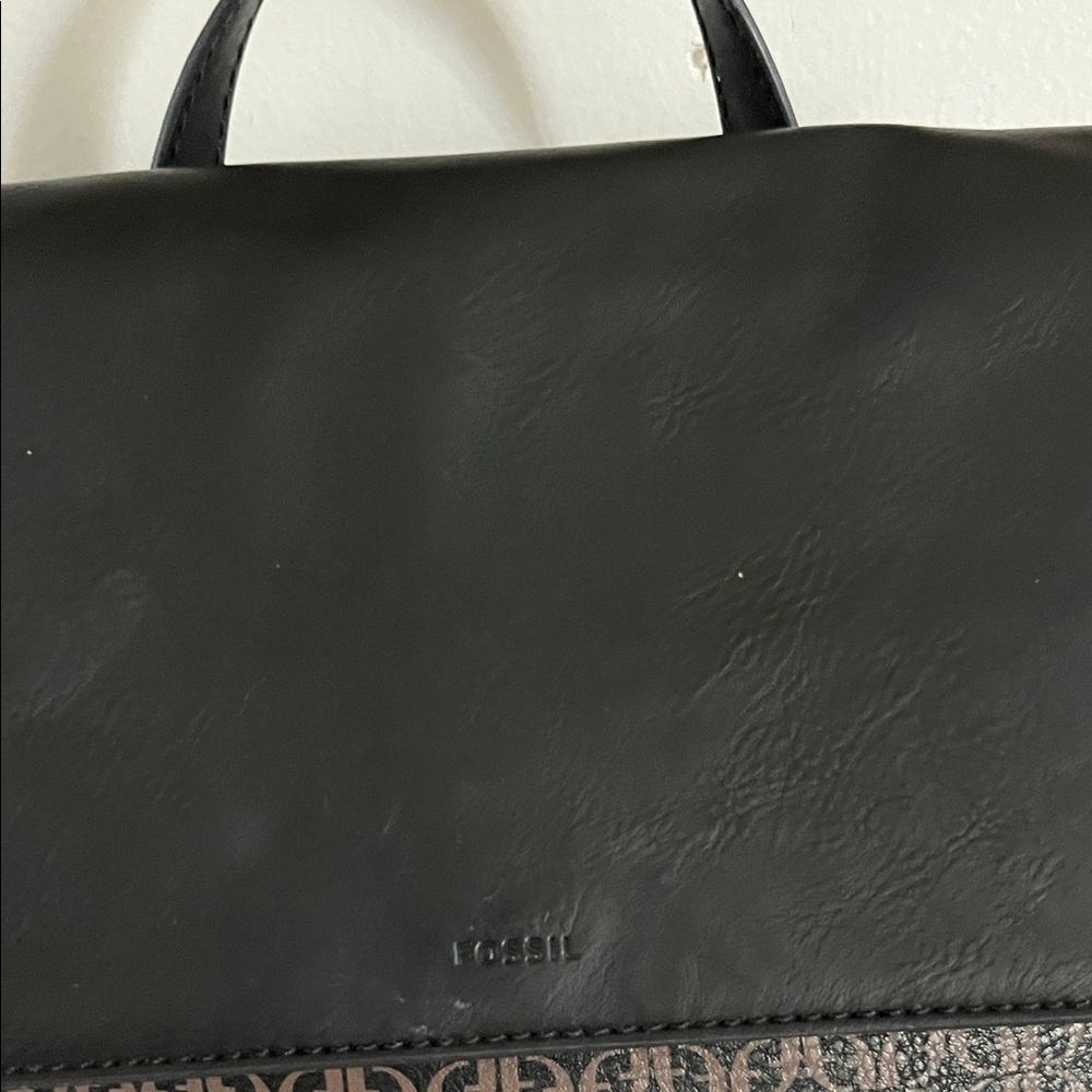 Fossil Black and Brown Leather Patterned Backpack - Picture 2 of 11